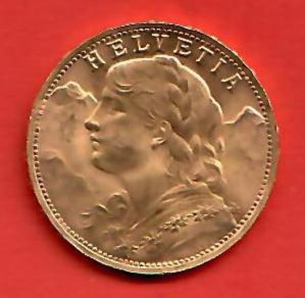 Schweiz Vreneli 20 Franken Gold